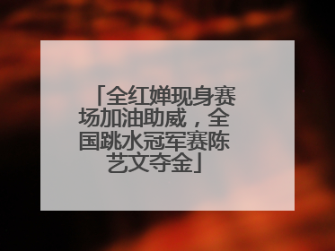 全红婵现身赛场加油助威，全国跳水冠军赛陈艺文夺金