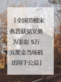 全国劳模宋兆普获见义勇为表彰 5万元奖金当场捐出用于公益