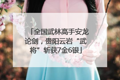全国武林高手安龙论剑，贵阳云岩“武将”斩获7金6银