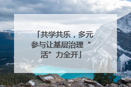 共学共乐，多元参与让基层治理“活”力全开
