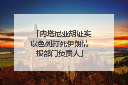 内塔尼亚胡证实以色列打死伊朗情报部门负责人