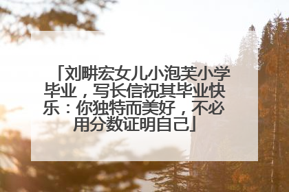 刘畊宏女儿小泡芙小学毕业，写长信祝其毕业快乐：你独特而美好，不必用分数证明自己