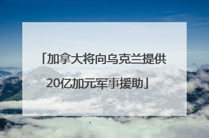 加拿大将向乌克兰提供20亿加元军事援助
