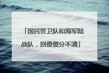 国民警卫队和海军陆战队，别傻傻分不清