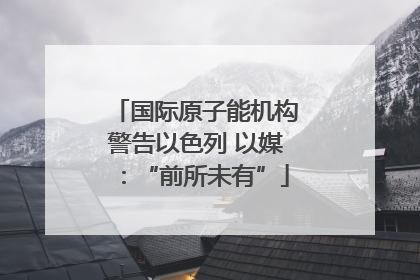 国际原子能机构警告以色列 以媒：“前所未有”