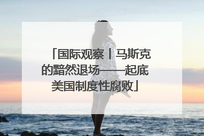 国际观察丨马斯克的黯然退场——起底美国制度性腐败