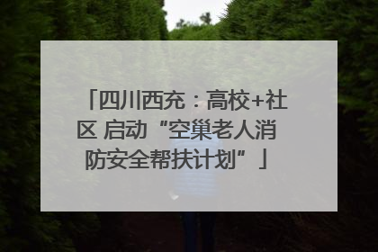 四川西充：高校+社区 启动“空巢老人消防安全帮扶计划”