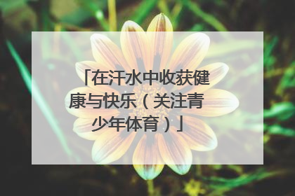 在汗水中收获健康与快乐（关注青少年体育）