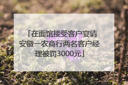 在面馆接受客户宴请 安徽一农商行两名客户经理被罚3000元
