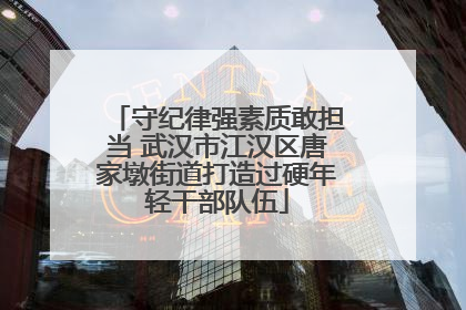 守纪律强素质敢担当 武汉市江汉区唐家墩街道打造过硬年轻干部队伍