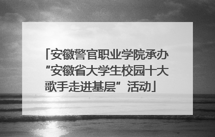安徽警官职业学院承办“安徽省大学生校园十大歌手走进基层”活动