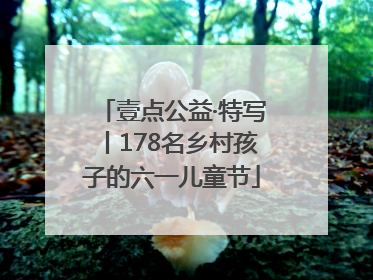 壹点公益·特写丨178名乡村孩子的六一儿童节