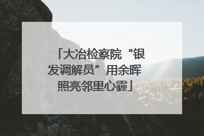 大冶检察院“银发调解员”用余晖照亮邻里心霾