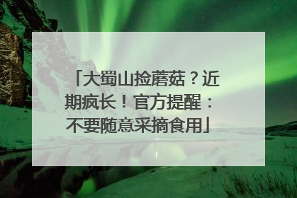 大蜀山捡蘑菇？近期疯长！官方提醒：不要随意采摘食用