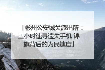 彬州公安城关派出所：三小时速寻遗失手机 锦旗背后的为民速度