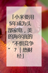小米要用5年成为头部家电，美的海尔真的“不惧竞争”？｜热财经