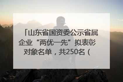 山东省国资委公示省属企业“两优一先”拟表彰对象名单，共250名（个）党员和党组织