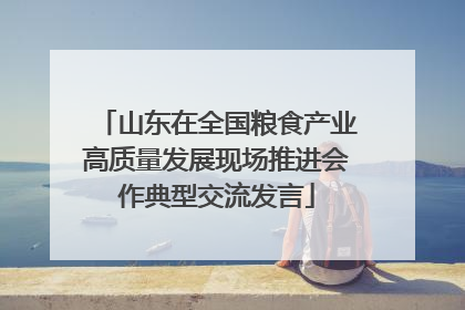 山东在全国粮食产业高质量发展现场推进会作典型交流发言