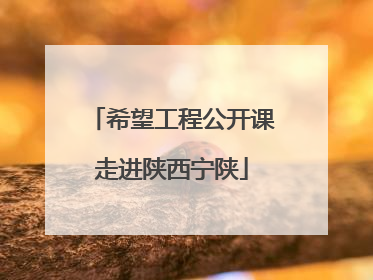 希望工程公开课走进陕西宁陕