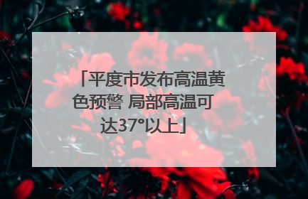 平度市发布高温黄色预警 局部高温可达37°以上