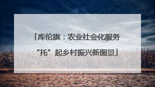库伦旗：农业社会化服务“托”起乡村振兴新图景