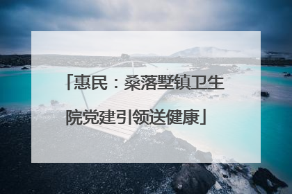 惠民：桑落墅镇卫生院党建引领送健康