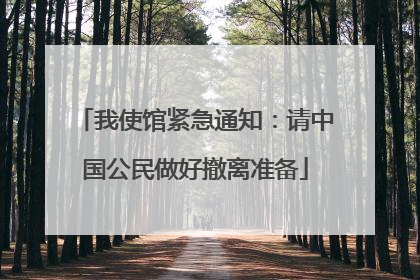 我使馆紧急通知：请中国公民做好撤离准备