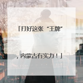 打好这张“王牌”，内蒙古有实力！