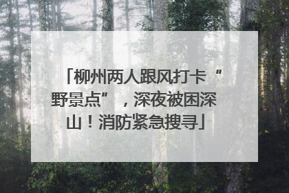 柳州两人跟风打卡“野景点”，深夜被困深山！消防紧急搜寻