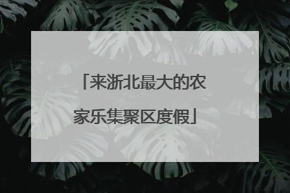 来浙北最大的农家乐集聚区度假