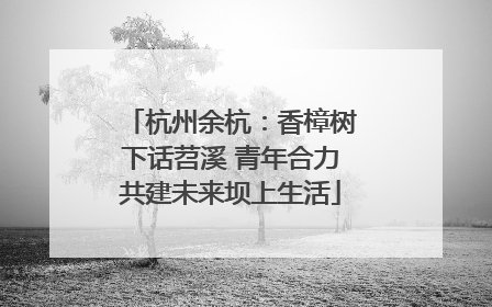 杭州余杭：香樟树下话苕溪 青年合力共建未来坝上生活