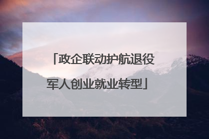 政企联动护航退役军人创业就业转型