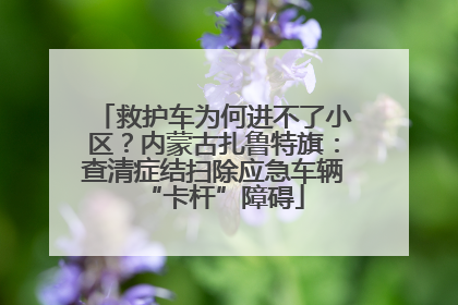 救护车为何进不了小区？内蒙古扎鲁特旗：查清症结扫除应急车辆“卡杆”障碍
