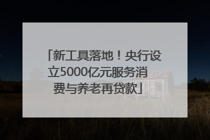 新工具落地！央行设立5000亿元服务消费与养老再贷款