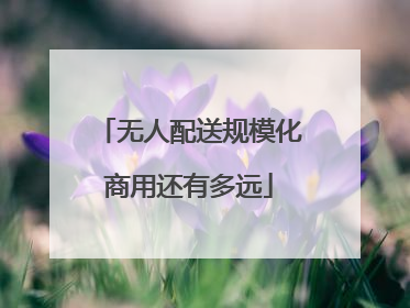 无人配送规模化商用还有多远