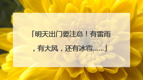 明天出门要注意！有雷雨，有大风，还有冰雹……