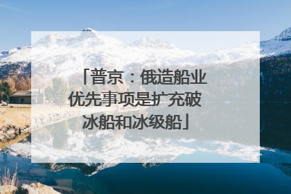 普京：俄造船业优先事项是扩充破冰船和冰级船
