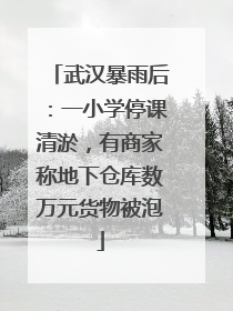 武汉暴雨后：一小学停课清淤，有商家称地下仓库数万元货物被泡