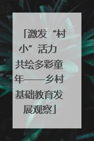 激发“村小”活力 共绘多彩童年——乡村基础教育发展观察