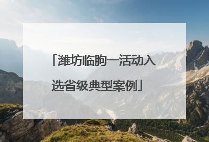 潍坊临朐一活动入选省级典型案例