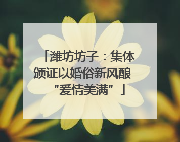 潍坊坊子：集体颁证以婚俗新风酿“爱情美满”