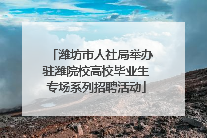 潍坊市人社局举办驻潍院校高校毕业生专场系列招聘活动