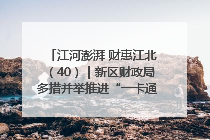江河澎湃 财惠江北（40）｜新区财政局多措并举推进“一卡通”管理 保障惠民惠农补贴精准高效发放