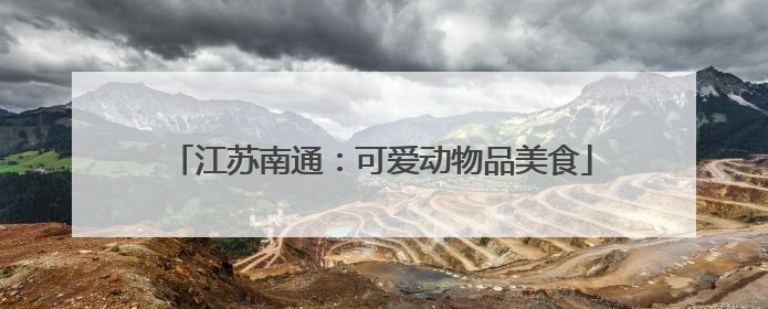 江苏南通：可爱动物品美食