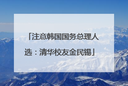 注意韩国国务总理人选：清华校友金民锡