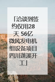 洽谈到签约仅用28天 56亿微风发电机组设备项目四川蓬溪开工