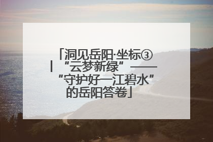 洞见岳阳·坐标③丨“云梦新绿”——“守护好一江碧水”的岳阳答卷