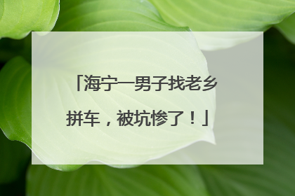 海宁一男子找老乡拼车，被坑惨了！