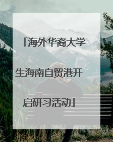 海外华裔大学生海南自贸港开启研习活动