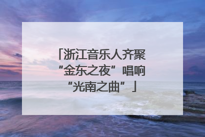 浙江音乐人齐聚“金东之夜”唱响“光南之曲”